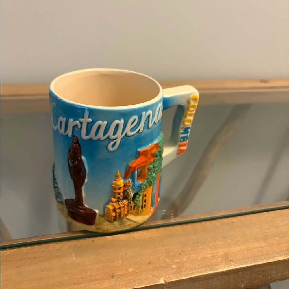 Columbia South America Colorful hand painted. Cartagena Souvenir Mug